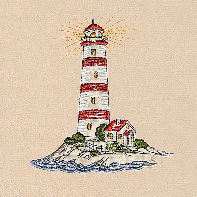 Linum Home Textiles Summer Lighthouse Embroidered Turkish Cotton Set of 2 Hand Towels