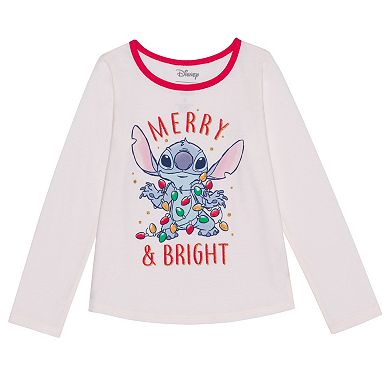 Disney's Lilo & Stitch Girls 4-12 Holiday Stitch Graphic Ringer Tee by Jumping Beans®