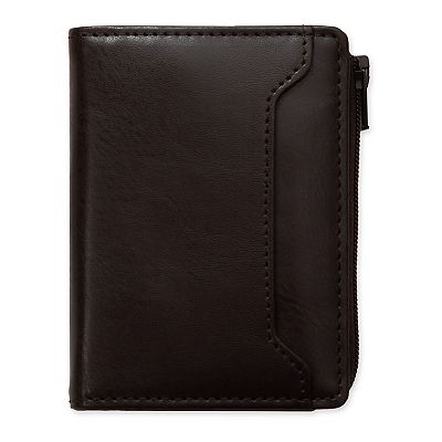 Men's Exact Fit Magnetic Duofold RFID-Blocking Wallet with Zipper