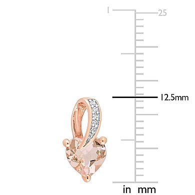 Stella Grace 18K Rose Gold over Sterling Silver Morganite & Diamond Accent Swirl Earrings