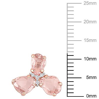 Stella Grace 14k Rose Gold Light Pink Sapphire & Diamond Accent Stud Earrings