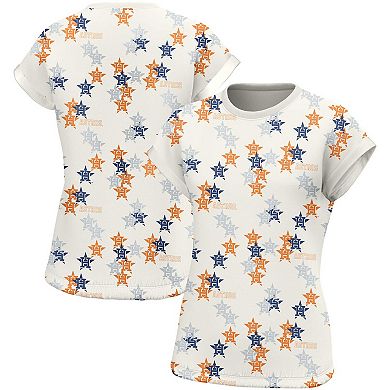 Women's Lusso Style  White Houston Astros Madge Dolman Tri-Blend T-Shirt