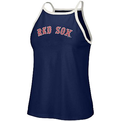 Women's Lusso Style  Navy Boston Red Sox Nadine Halter Tank Top