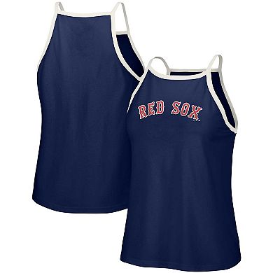 Women's Lusso Style  Navy Boston Red Sox Nadine Halter Tank Top