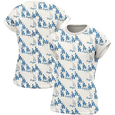 Women's Lusso Style  White Los Angeles Dodgers Madge Dolman Tri-Blend T-Shirt