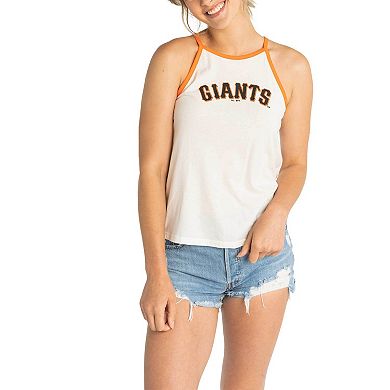 Women's Lusso Style  White San Francisco Giants Nadine Halter Tank Top