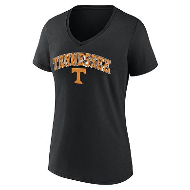 Women's Fanatics Branded Black Tennessee Volunteers Evergreen Campus V-Neck T-Shirt