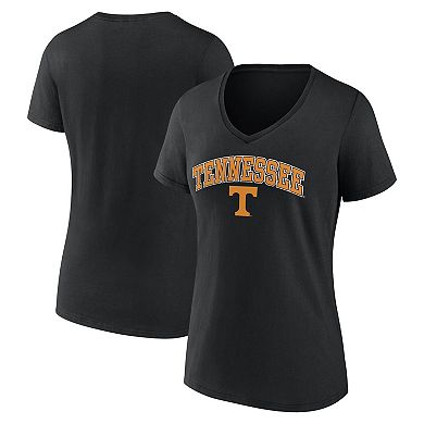 Women's Fanatics Branded Black Tennessee Volunteers Evergreen Campus V-Neck T-Shirt