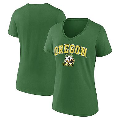 Women's Fanatics Branded Green Oregon Ducks Evergreen Campus V-Neck T-Shirt