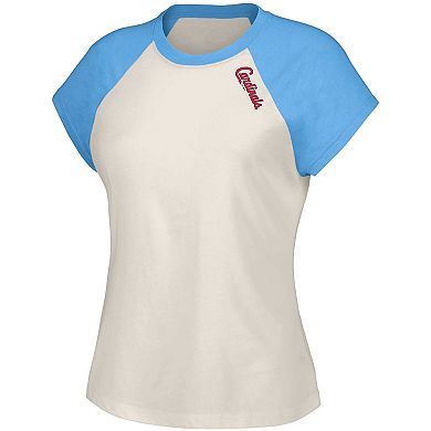 Women's Lusso Style  White St. Louis Cardinals Nikki Raglan T-Shirt