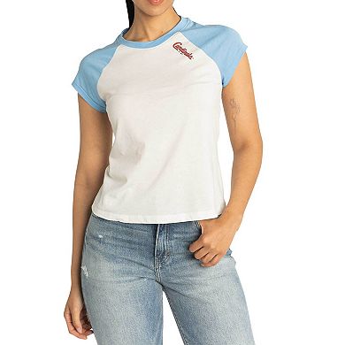 Women's Lusso Style  White St. Louis Cardinals Nikki Raglan T-Shirt