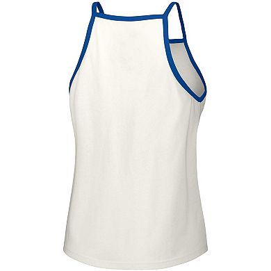 Women's Lusso Style  White Chicago Cubs Nadine Halter Tank Top