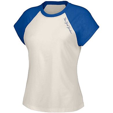 Women's Lusso Style  White New York Yankees Nikki Raglan T-Shirt