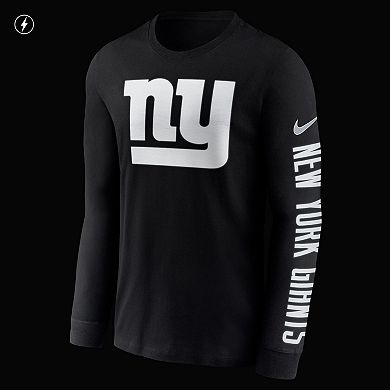 Men's Nike Black New York Giants RFLCTV Name and Logo T-Shirt