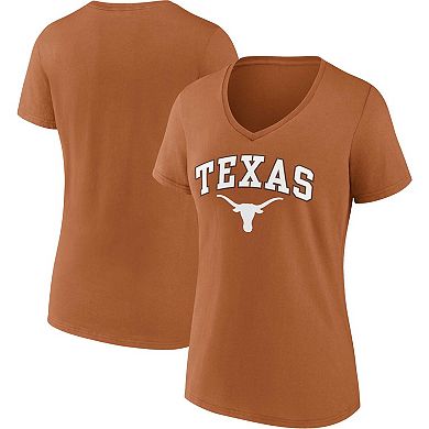 Women's Fanatics Branded Texas Orange Texas Longhorns Evergreen Campus V-Neck T-Shirt