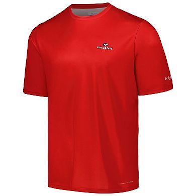 Men's Columbia Red Georgia Bulldogs Terminal Tackle Omni-Shade T-Shirt