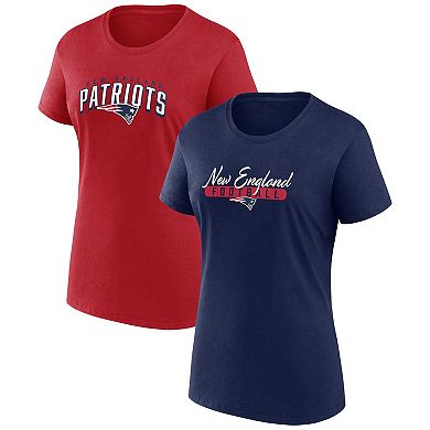 Women's Fanatics Branded  Navy/Red New England Patriots Fan T-Shirt Combo Set