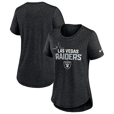 Women's Nike Heather Black Las Vegas Raiders Local Fashion Tri-Blend T-Shirt