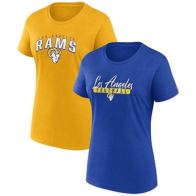 Women's Fanatics Branded  Royal/Gold Los Angeles Rams Fan T-Shirt Combo Set