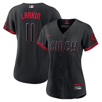 Women's Nike Barry Larkin Black Cincinnati Reds 2023 City Connect Replica Player Jersey