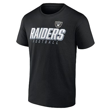 Men's Fanatics Branded Black/Silver Las Vegas Raiders Player Pack T-Shirt Combo Set