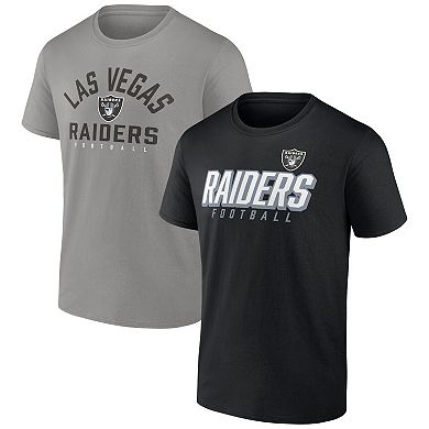Men's Fanatics Branded Black/Silver Las Vegas Raiders Player Pack T-Shirt Combo Set