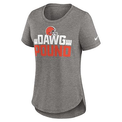 Women's Nike Heather Charcoal Cleveland Browns Local Fashion Tri-Blend T-Shirt