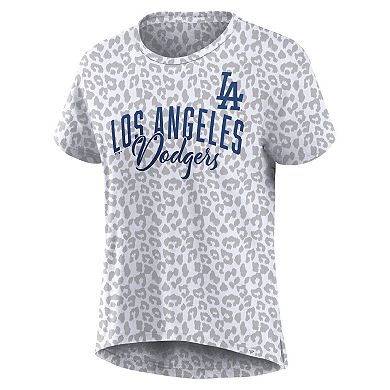 Women's Profile White Los Angeles Dodgers Plus Size Leopard T-Shirt