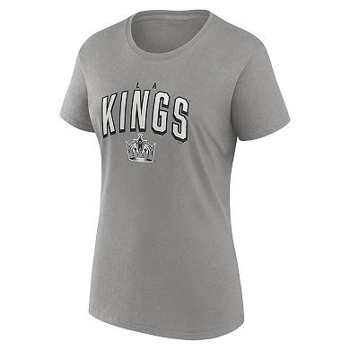 Women's Fanatics Branded Black/Gray Los Angeles Kings Two-Pack Fan T-shirt Set