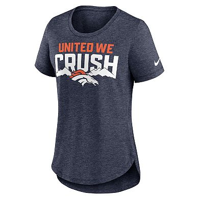 Women's Nike Heather Navy Denver Broncos Local Fashion Tri-Blend T-Shirt