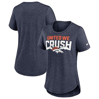 Women's Nike Heather Navy Denver Broncos Local Fashion Tri-Blend T-Shirt