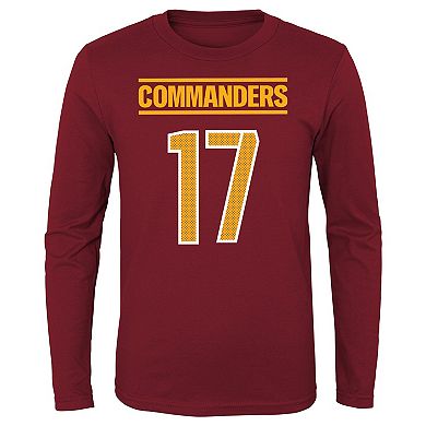 Youth Terry McLaurin Burgundy Washington Commanders Mainliner Player Name & Number Long Sleeve T-Shirt