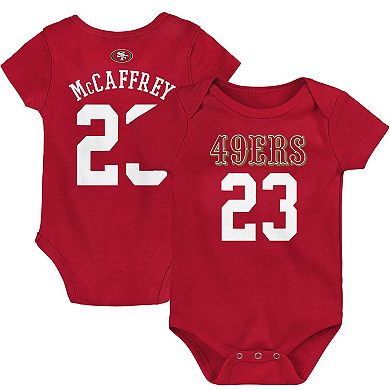 Infant Christian McCaffrey Scarlet San Francisco 49ers Mainliner Player Name & Number Bodysuit