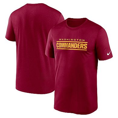 Men's Nike  Burgundy Washington Commanders Legend Wordmark Performance T-Shirt