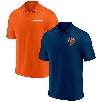 Men's Fanatics Branded Navy/Orange Chicago Bears Dueling Two-Pack Polo Set
