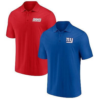 Men's Fanatics Branded Royal/Red New York Giants Dueling Two-Pack Polo Set