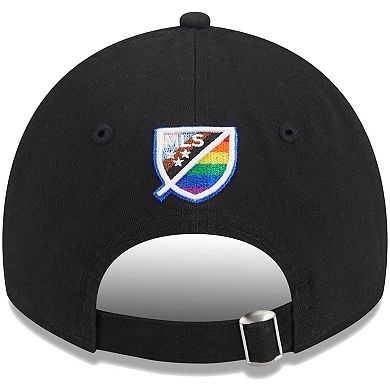 Men's New Era Black Seattle Sounders FC Pride 9TWENTY Adjustable Hat