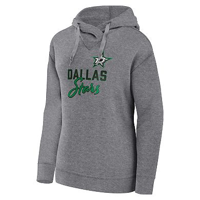 Women's Fanatics Branded Heather Gray Dallas Stars Script Favorite Pullover Hoodie