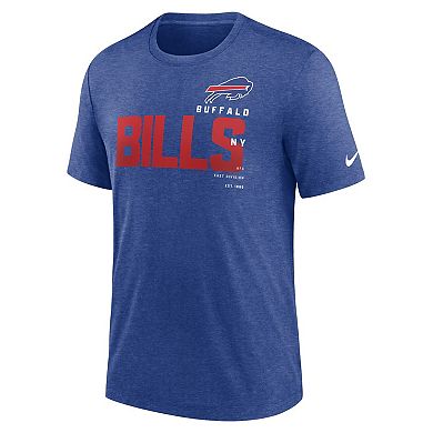 Men's Nike Heather Royal Buffalo Bills Team Tri-Blend T-Shirt