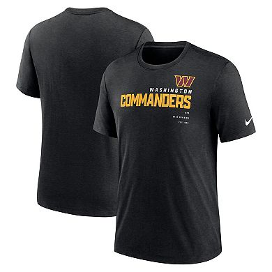 Men's Nike Heather Black Washington Commanders Team Tri-Blend T-Shirt