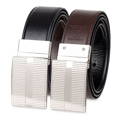 Men's Sonoma Goods For Life® Two-In-One Reversible Feather Edge Stitched Plaque Buckle Belt