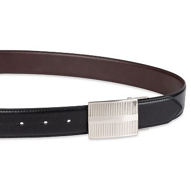 Men's Sonoma Goods For Life® Two-In-One Reversible Feather Edge Stitched Plaque Buckle Belt