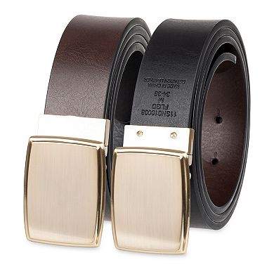 Men's Sonoma Goods For Life® Two-In-One Reversible Traditional Plaque Buckle Dress Belt