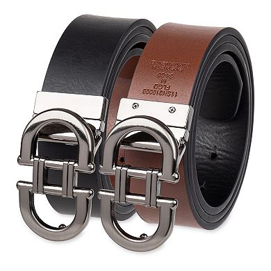 Men's Sonoma Goods For Life® Two-In-One Reversible Double Ended Equestrian Buckle Dress Belt