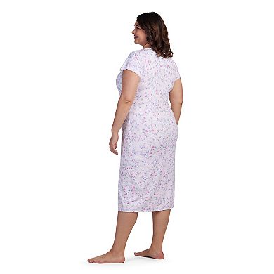 Plus Size Miss Elaine Essentials Micro Velvet Long Gown