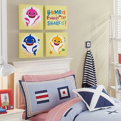 Nickelodeon Baby Shark Idea Nuova Bright Canvas Wall Art 4-piece Set