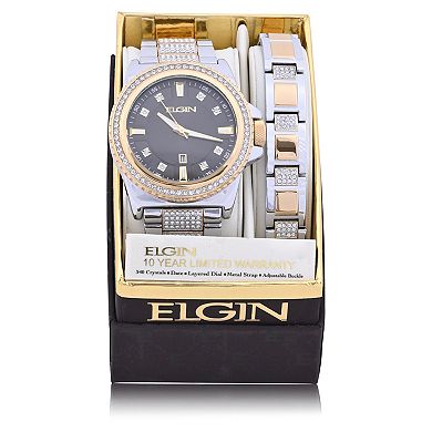 Elgin Men's Two-Tone Watch and Matching Bracelet Set - FG180015STKL
