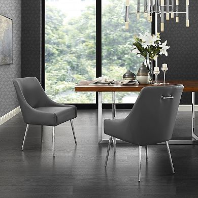 Perla Dining Chair Chrome Silver Finish Handle and Legs