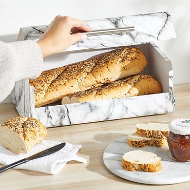 mDesign Metal Kitchen Countertop Bread Box, Home Storage Bin