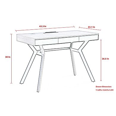 Dora Writing Desk 3 Storage Drawers